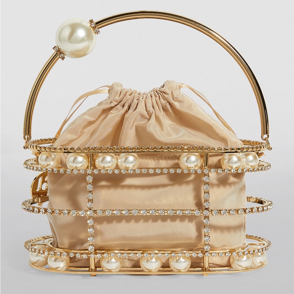 Rosantica Abaco Embellished Gold-Tone Top Handle Bag